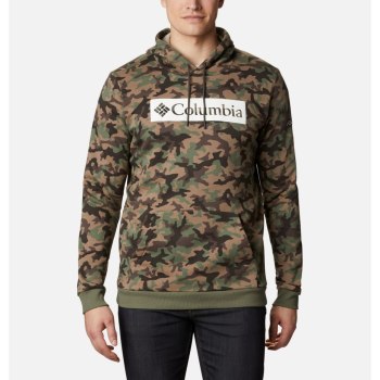 Columbia Hoodie Heren, Logo Printed Grijs Groen Camo, 64WZFVKQE